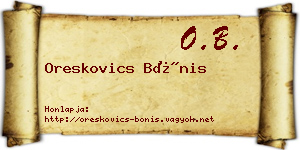 Oreskovics Bónis névjegykártya